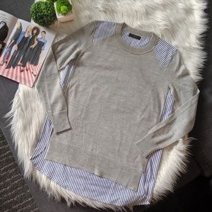 J.Crew Mixed-Media Sweater in Heather Dusk